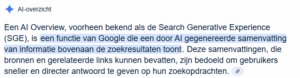 AI overview in Google SERP